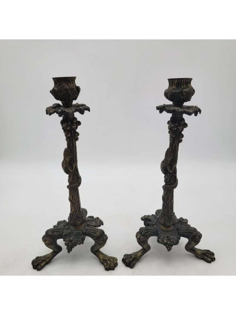 Antique Delafontaine Louis XVI Style France Bronze Candlesticks